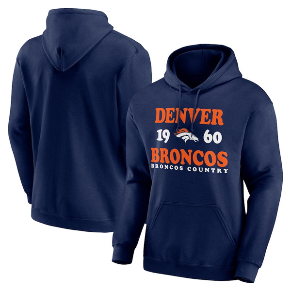 Men's Denver Broncos Navy Fierce Competitor Pullover Hoodie